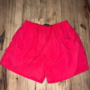 red swimming trunks